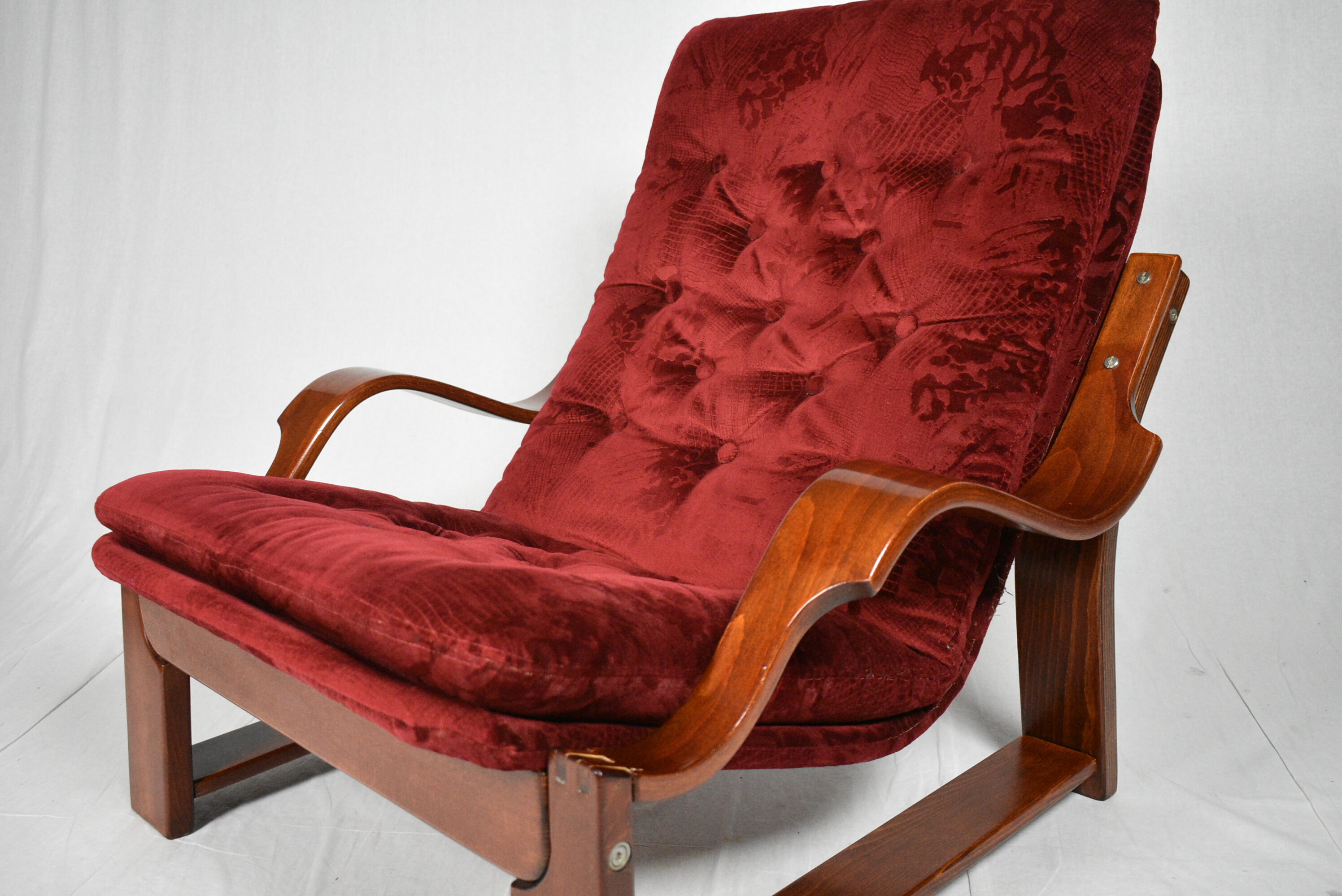 Scandinavian set of armchair and stool , 1960