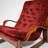 Scandinavian set of armchair and stool , 1960