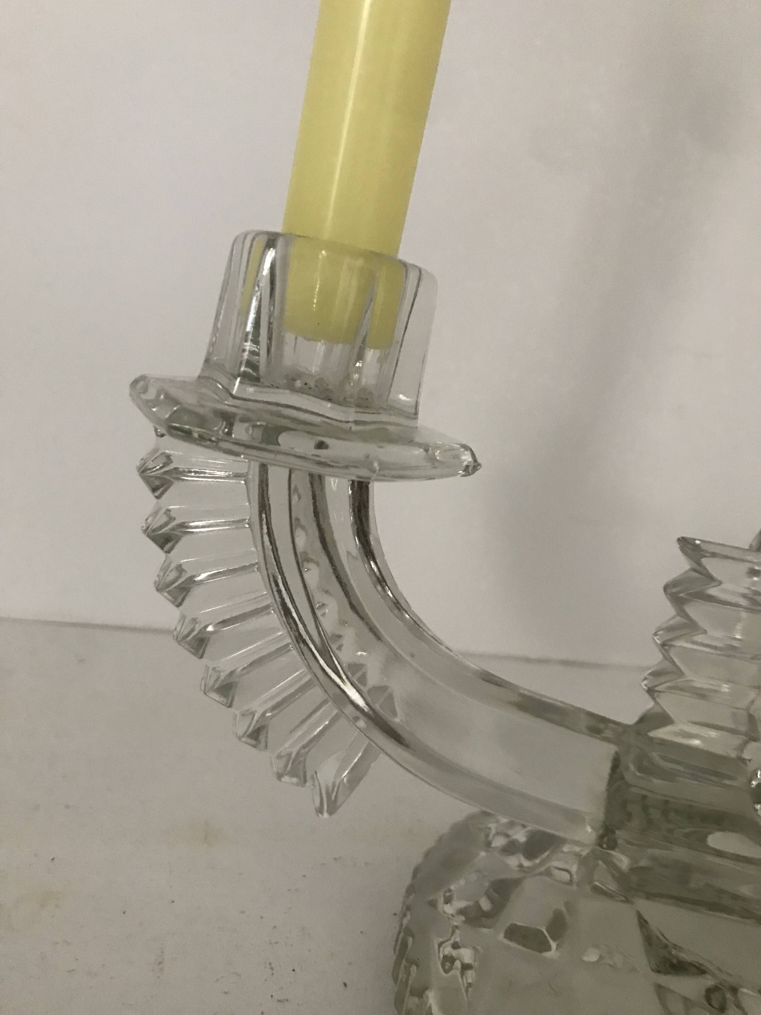 Art Deco 2-branched candle holders