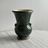 Green marbled ceramic vase