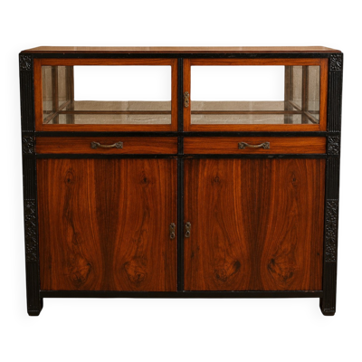 Vitrine / bibliothèque d'appui époque Art Déco en palissandre et bois