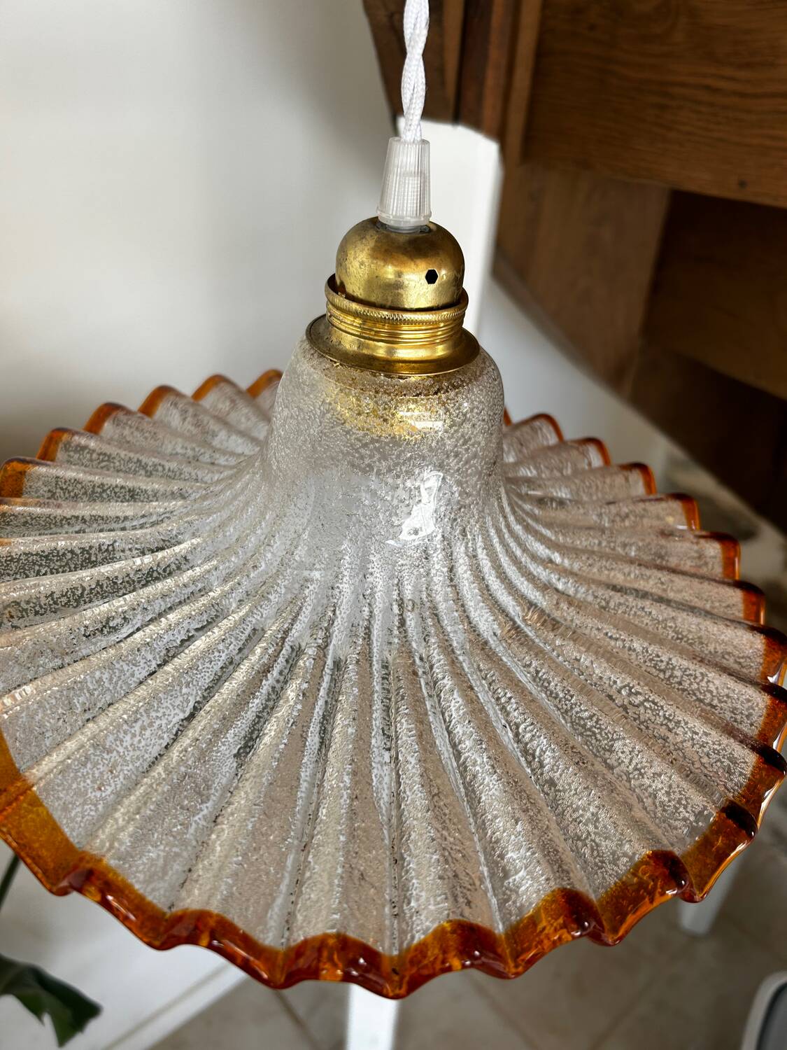 Vintage opaline pendant light
