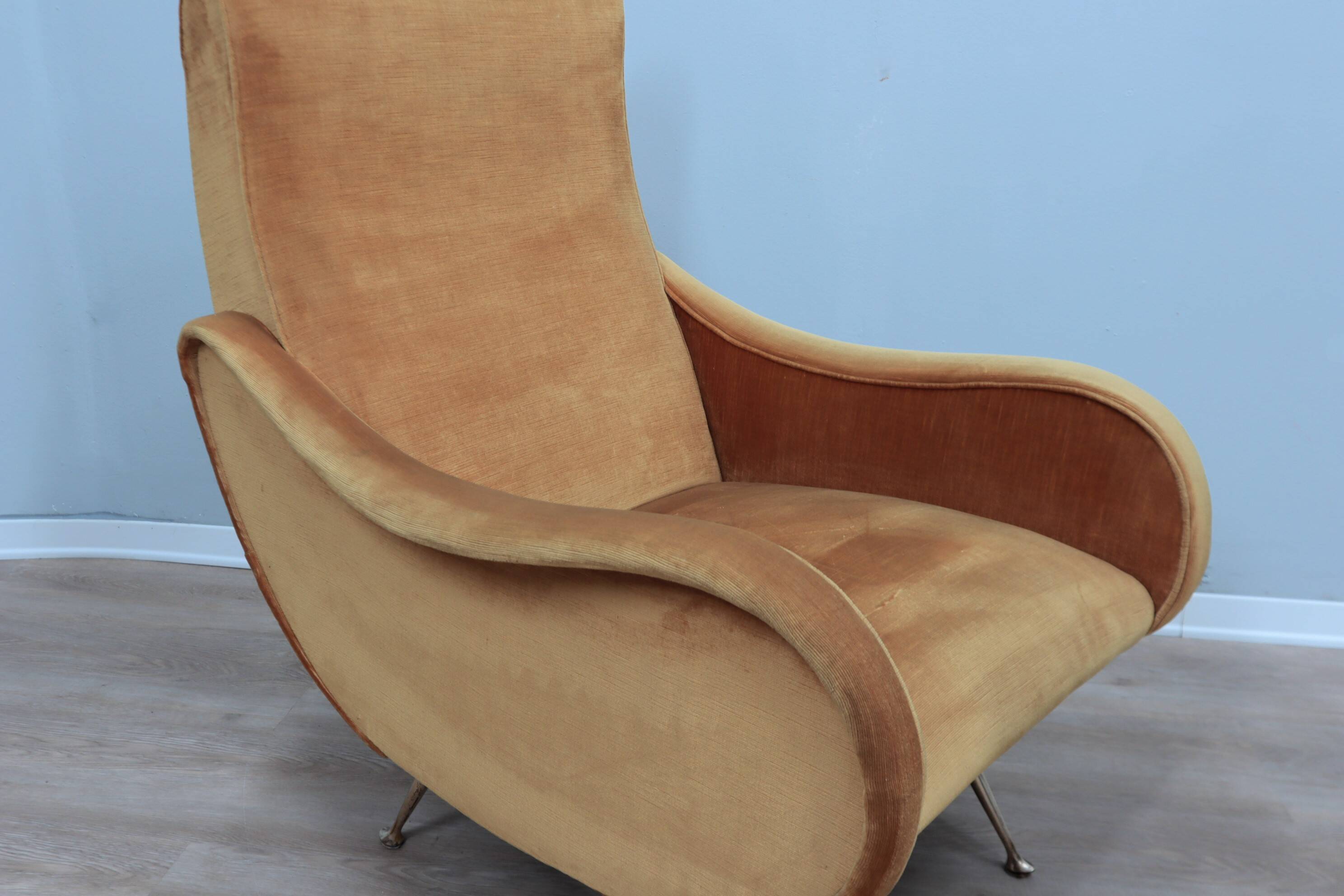 Fauteuils en velours style Lady du milieu du siècle des années 1960