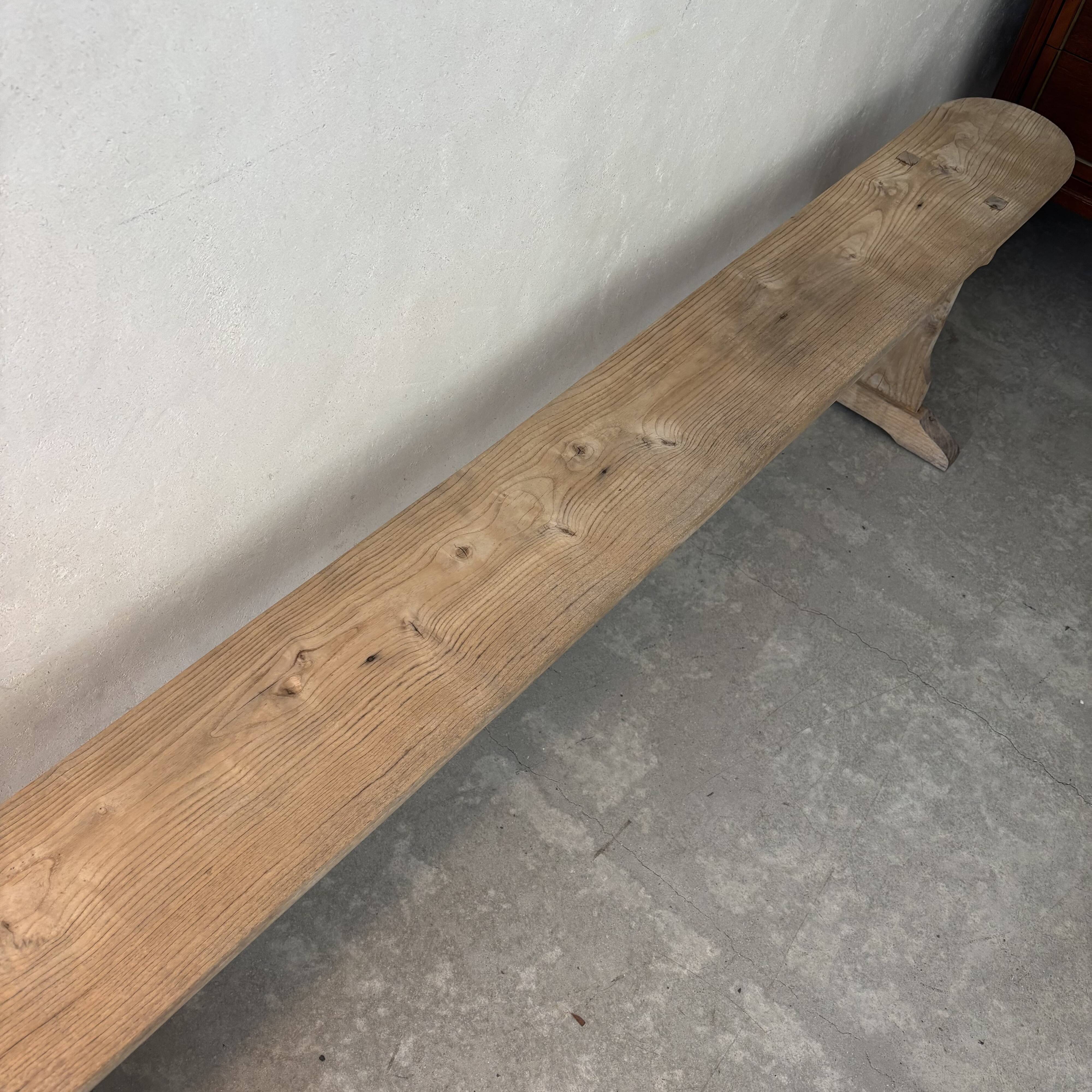 Raw wooden bench