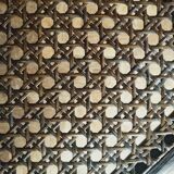 Rattan smoked glass and cannage coffee table