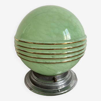 Globe, plafonnier en verre de Clichy vert