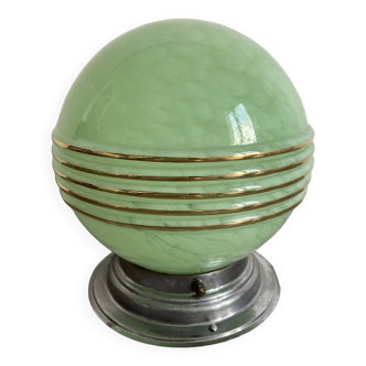 Globe, plafonnier en verre de Clichy vert