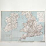 Vintage map of Great Britain 1972