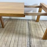 Extendable table in solid oiled elm by maison regain 1970