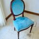 6 walnut and velvet medallion chairs, Louis XVI style