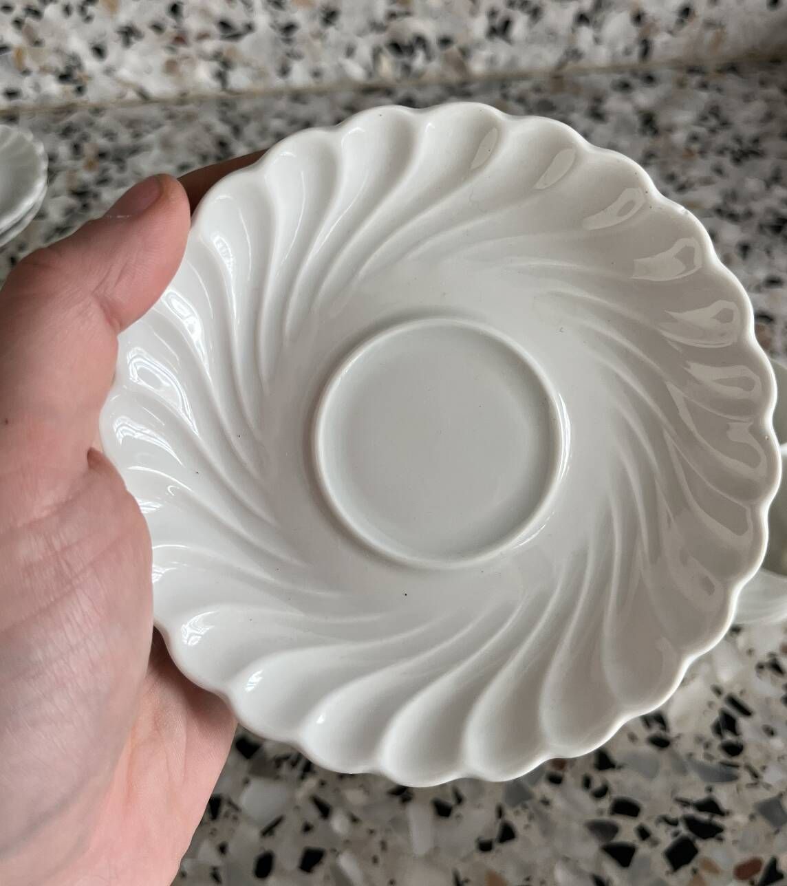 Service of 7 coffee cups + saucers in Limoges porcelain – Haviland –