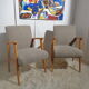 Pair of vintage Scandinavian armchairs from the 60s light wood