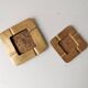 Set of 2 brass ashtrays of vintage design, 80s