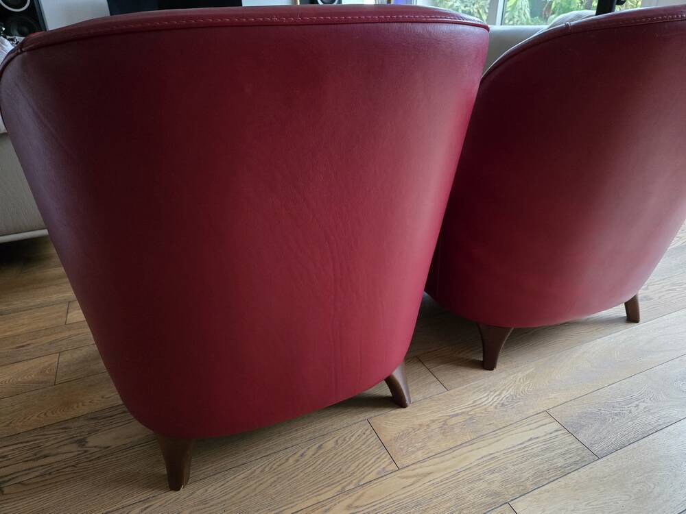 Roche Bobois Club Chairs Full Grain Leather