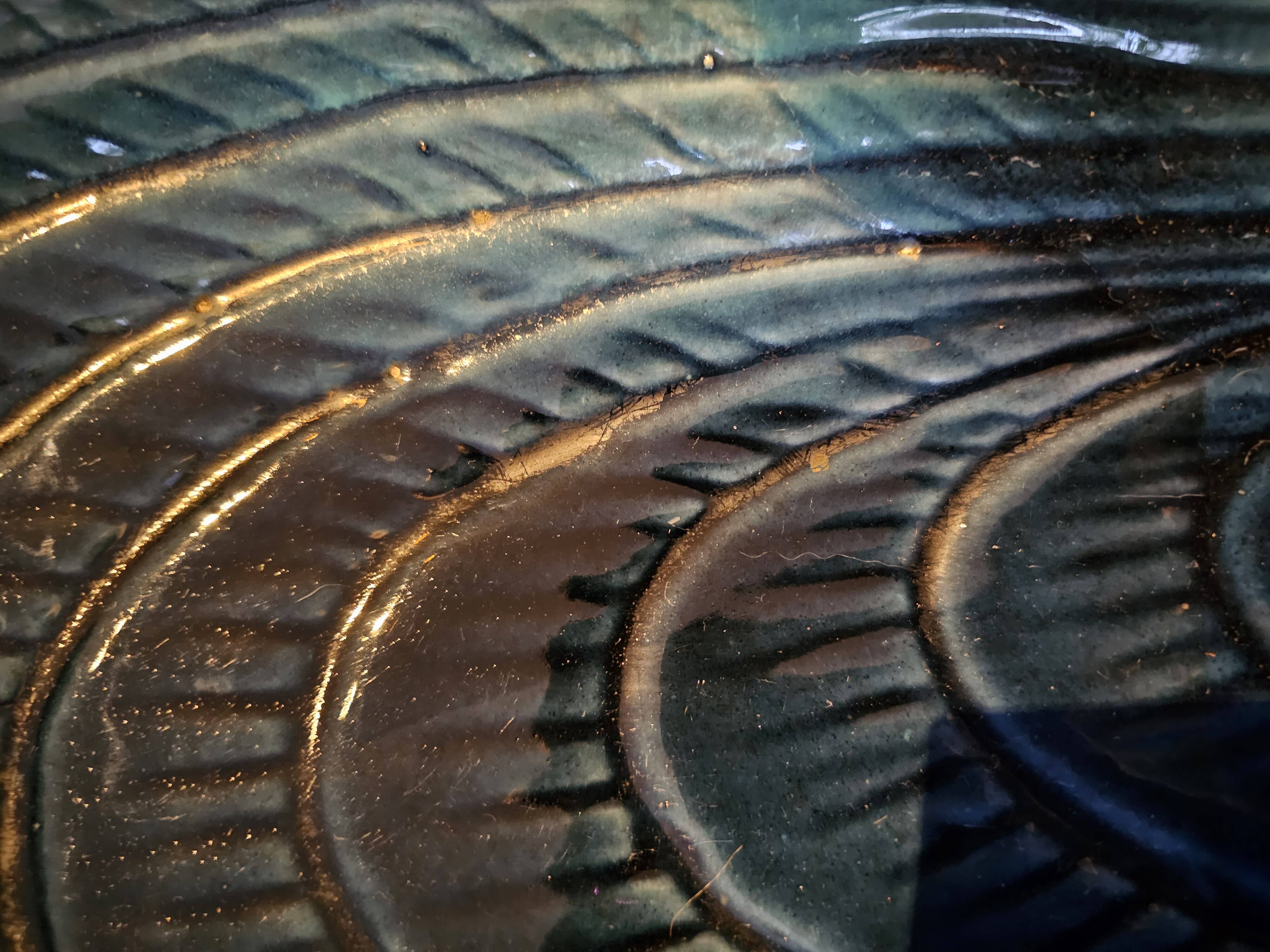 Large mussel-shaped dish, Vallauris style