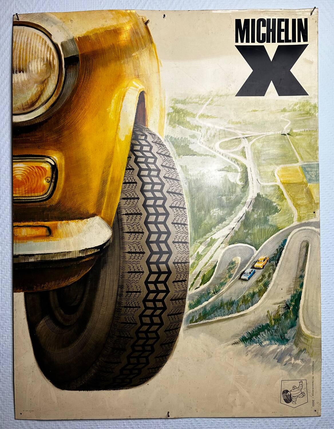 XXL metal plate - Michelin X - Fiat 124 - 1970 - Car