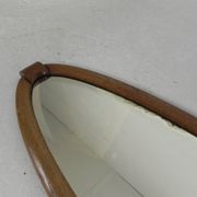 Oval gold mirror with faceted edge, 1950s