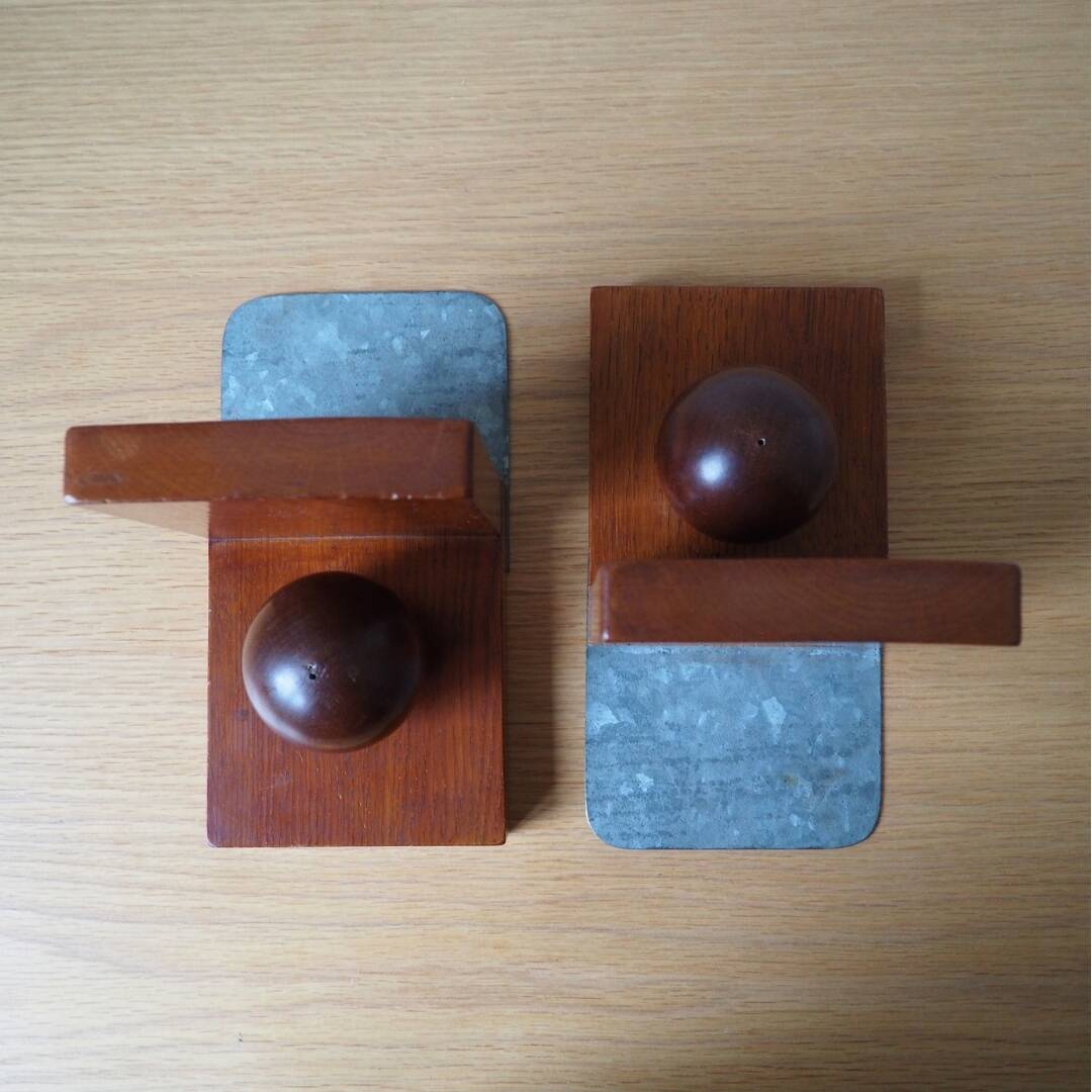 Pair (2) Wooden Bookends - Amsterdam School - 1920s, the Netherlands