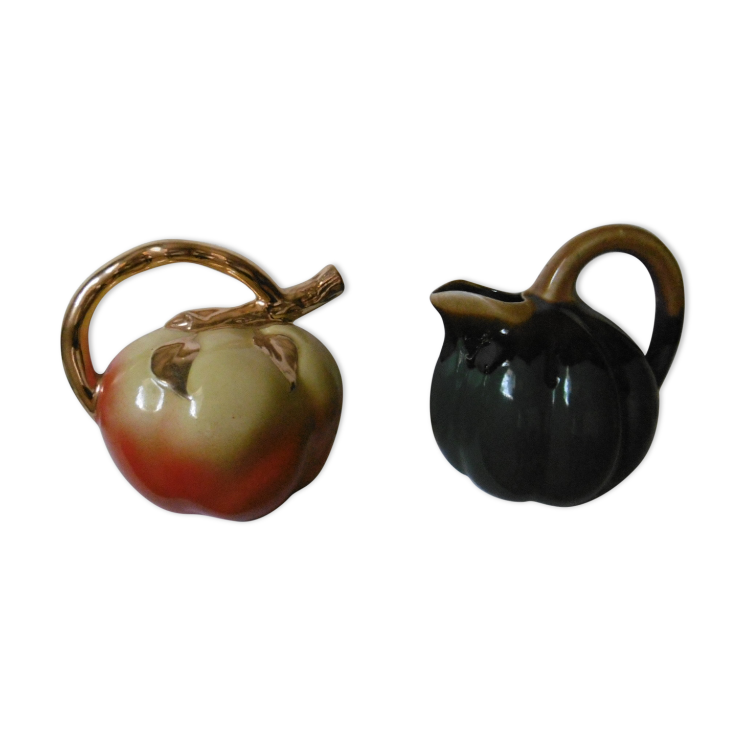 Ceramic pitchers from the 60s apple shape