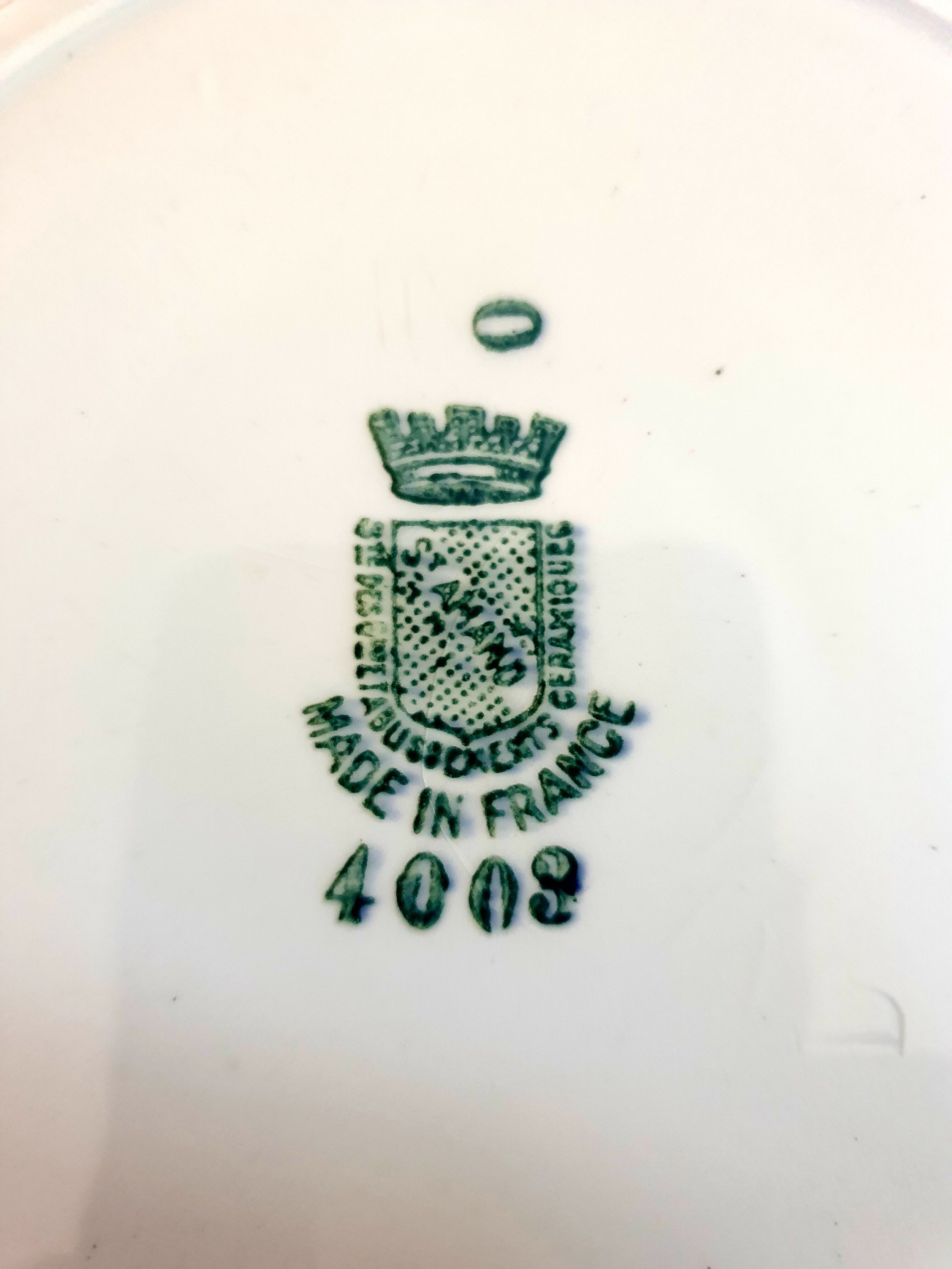 6 flat plates saint Amand tone green series 4003