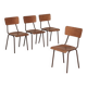 Lot de 4 chaises d'école tchèque style Mullca