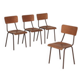 Set of 4 Czech school chairs in Mullca style.