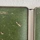 Vintage 1930s triptych mirror barber nickel-plated green crocodile effect.