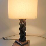 Lampe sculpture en bois, 1950