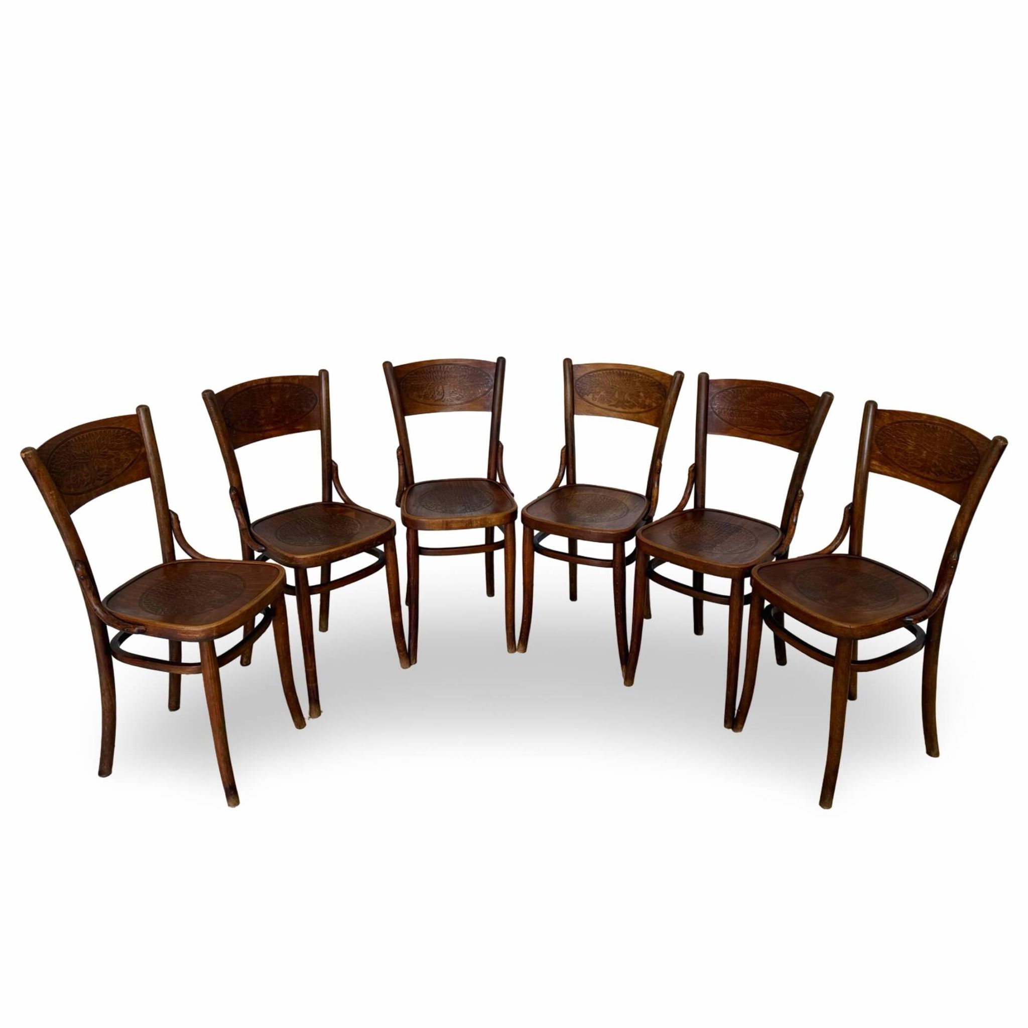 Set of six Authentic antique bentwood chairs, Antonio Volpe