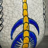 Soliflore bottle vase in fine earthenware boch frères la louvière-keramis early 20th century