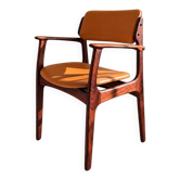 Vintage Scandinavian armchair Erik Buch model 50 – Rosewood & faux leather