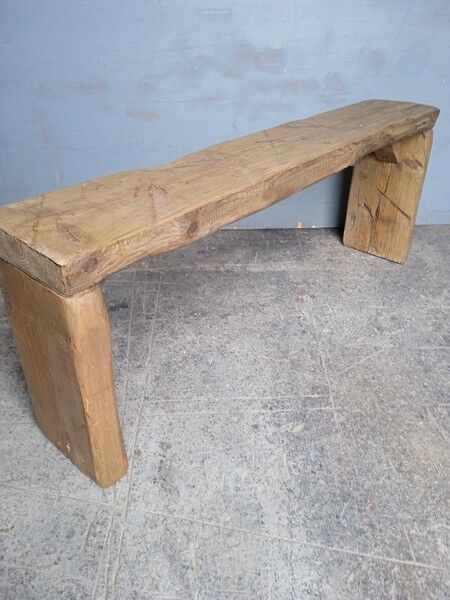 Solid wood bench patinated 120cm