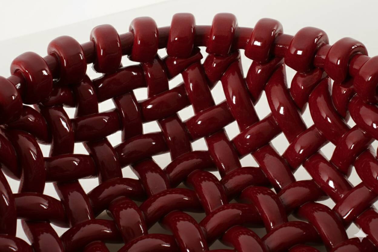 Jérôme Massier, woven ceramic fruit bowl for Vallauris, France.