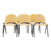 Ensemble de six chaises, design danois, années 70, fabriquées au Danemark
