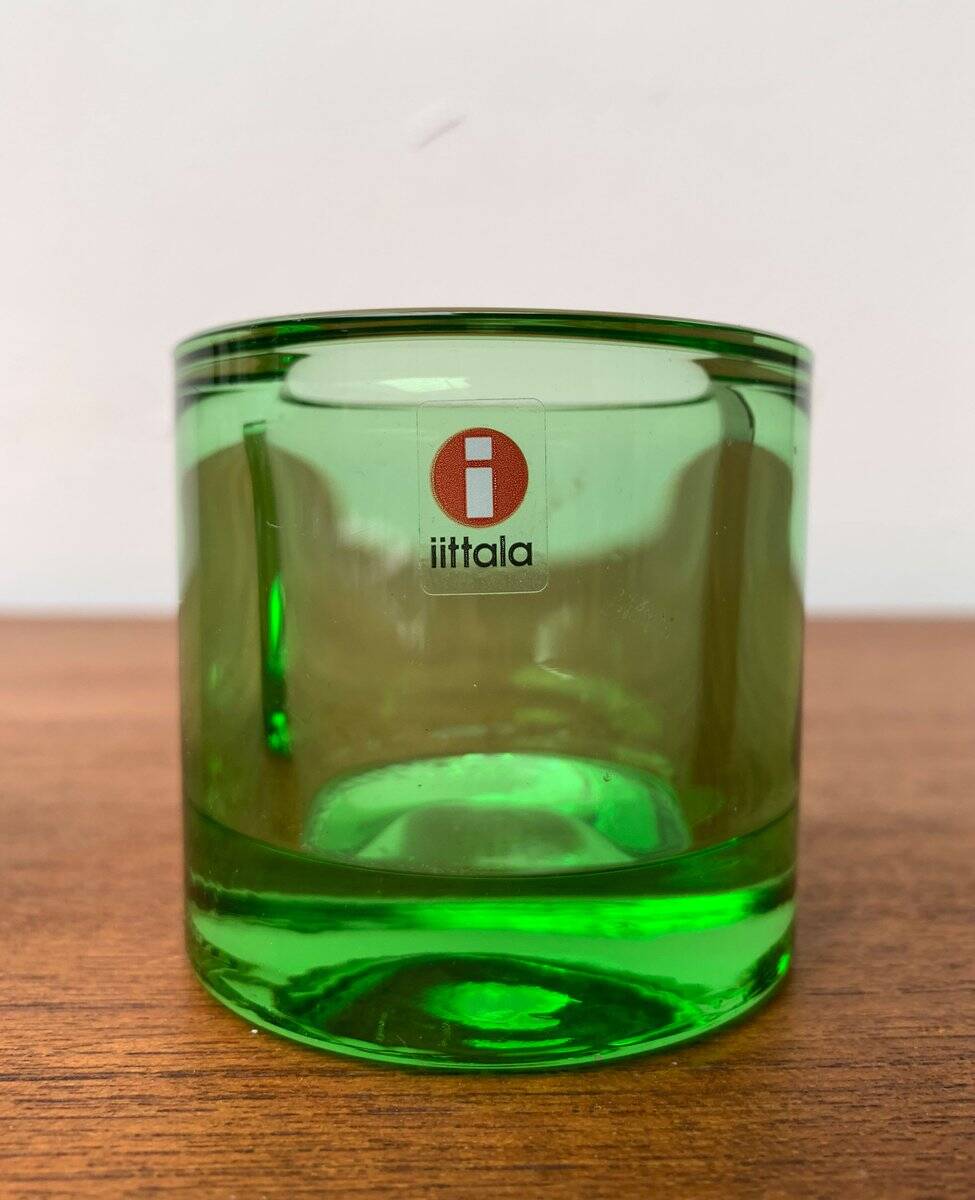 Lime Kivi Votive Candle Holder Marimekko by Heikki Orvola for Iittala, set of 2