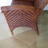 Woven rattan armchair, 1980s