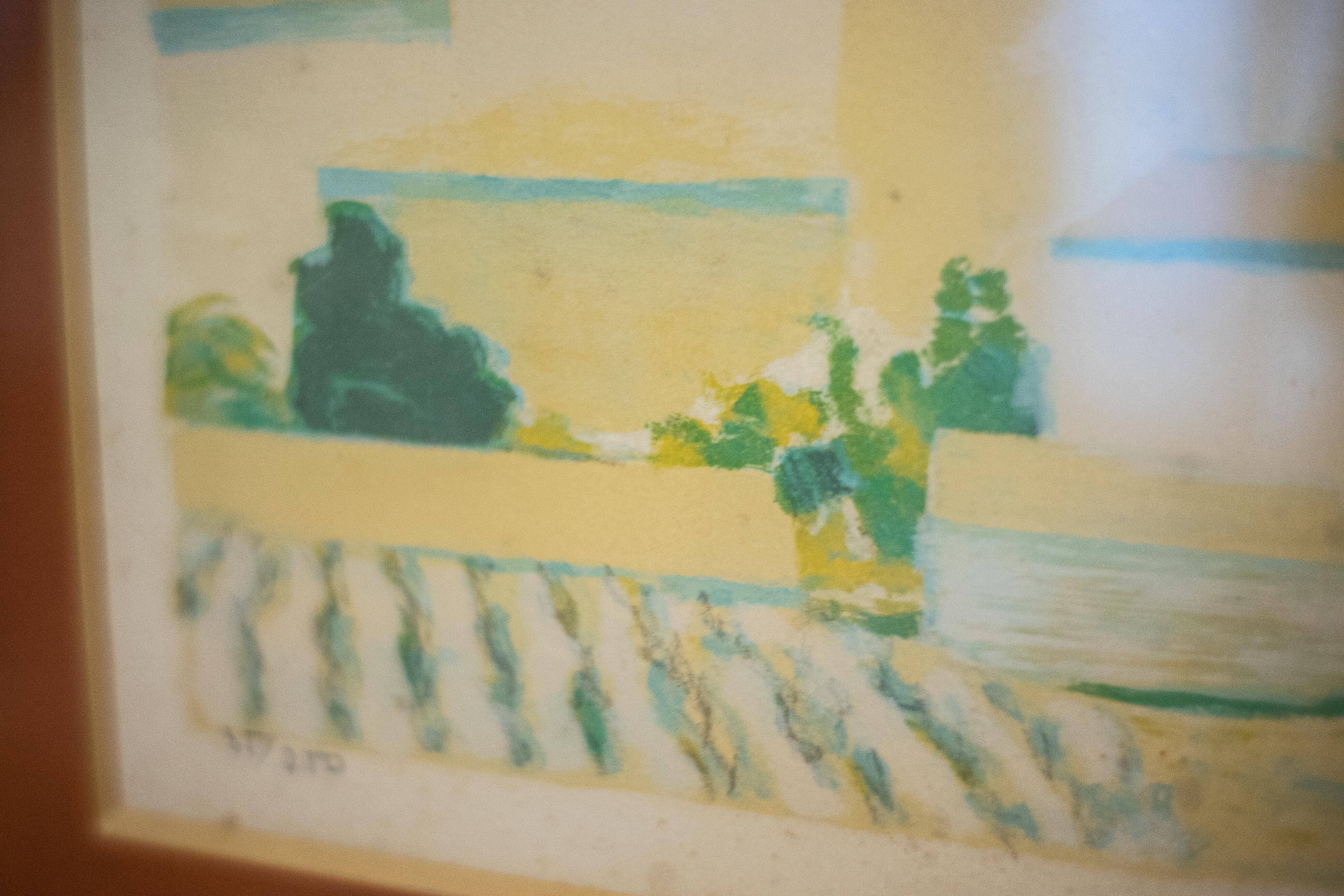 superb lithograph by Roger Muhl Landscape II signed and framed