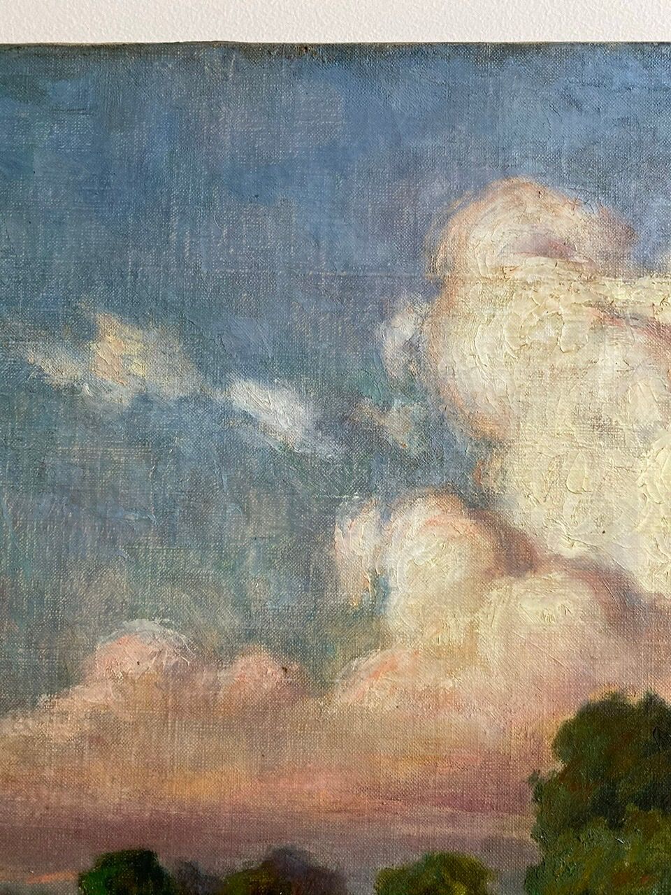 Tableau ancien paysage champêtre signé blain début xx siècle