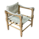 White leather safari chair