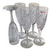 Champagne flutes from the Chantilly service by Cristallerie Saint-Louis.