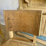 Set of 4 vintage chairs in light wood and cane – refurbished