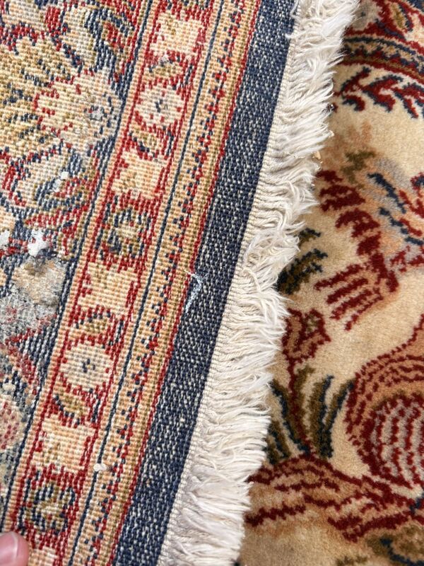 Tapis persan ispahan fait main scène chasse royale laine coton 160x110cm