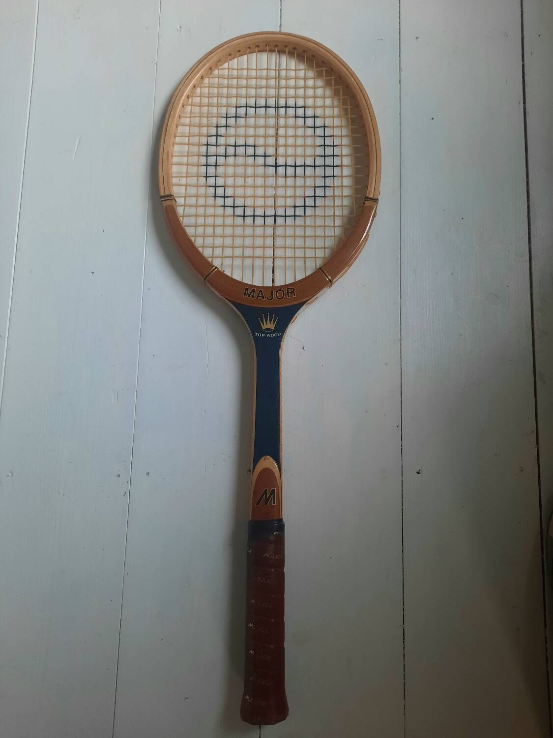 Major vintage wooden tennis racket