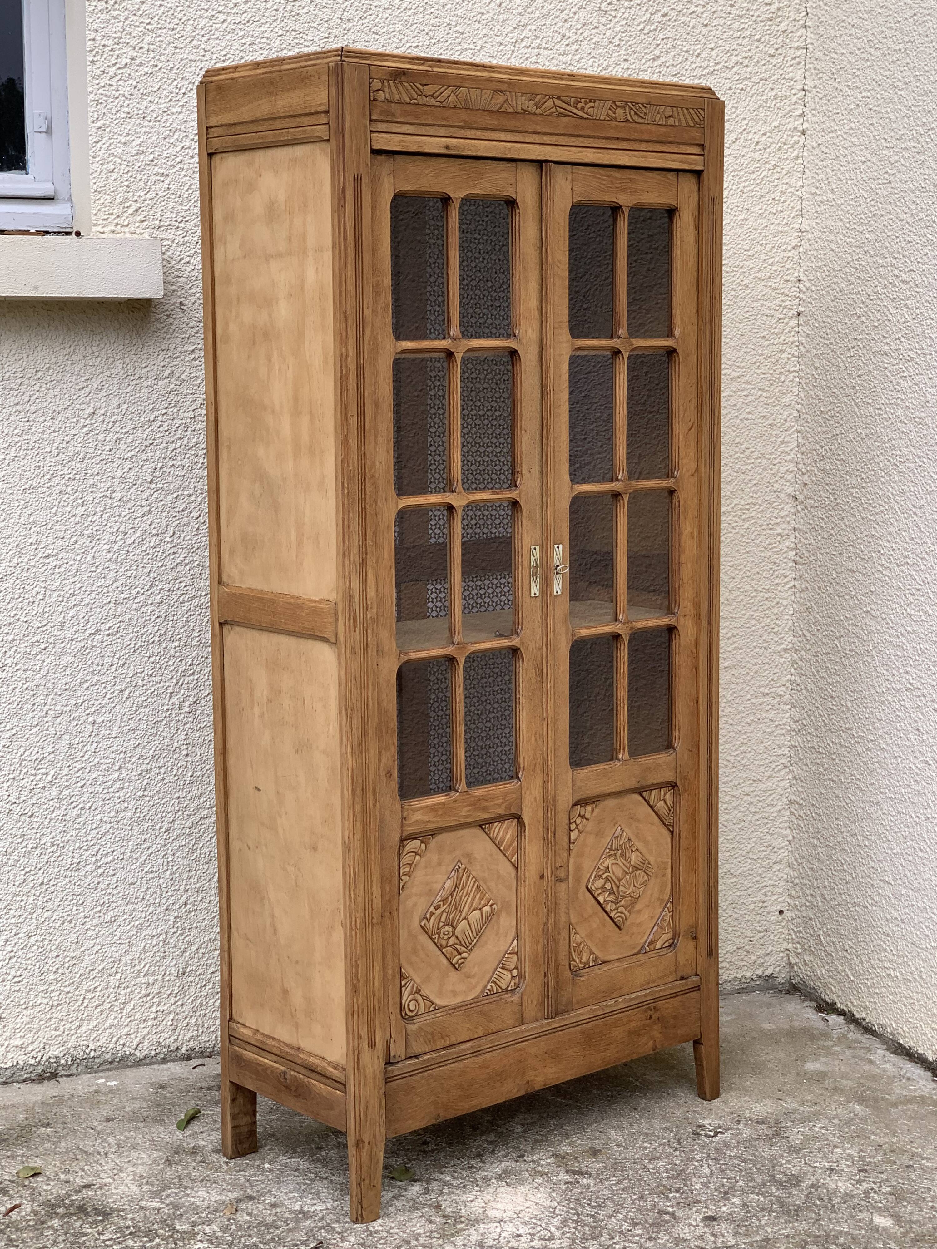 Parisian wardrobe glazed art deco 1930 raw wood