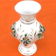 1970s Baluster vase White ceramic with gilding Floral decoration