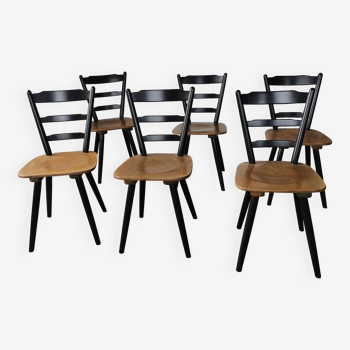 Set of 6 Scandinavian style bar chairs 1960/70