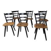 Set of 6 Scandinavian style bar chairs 1960/70