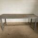 Vintage industrial gray metal dining table 1950