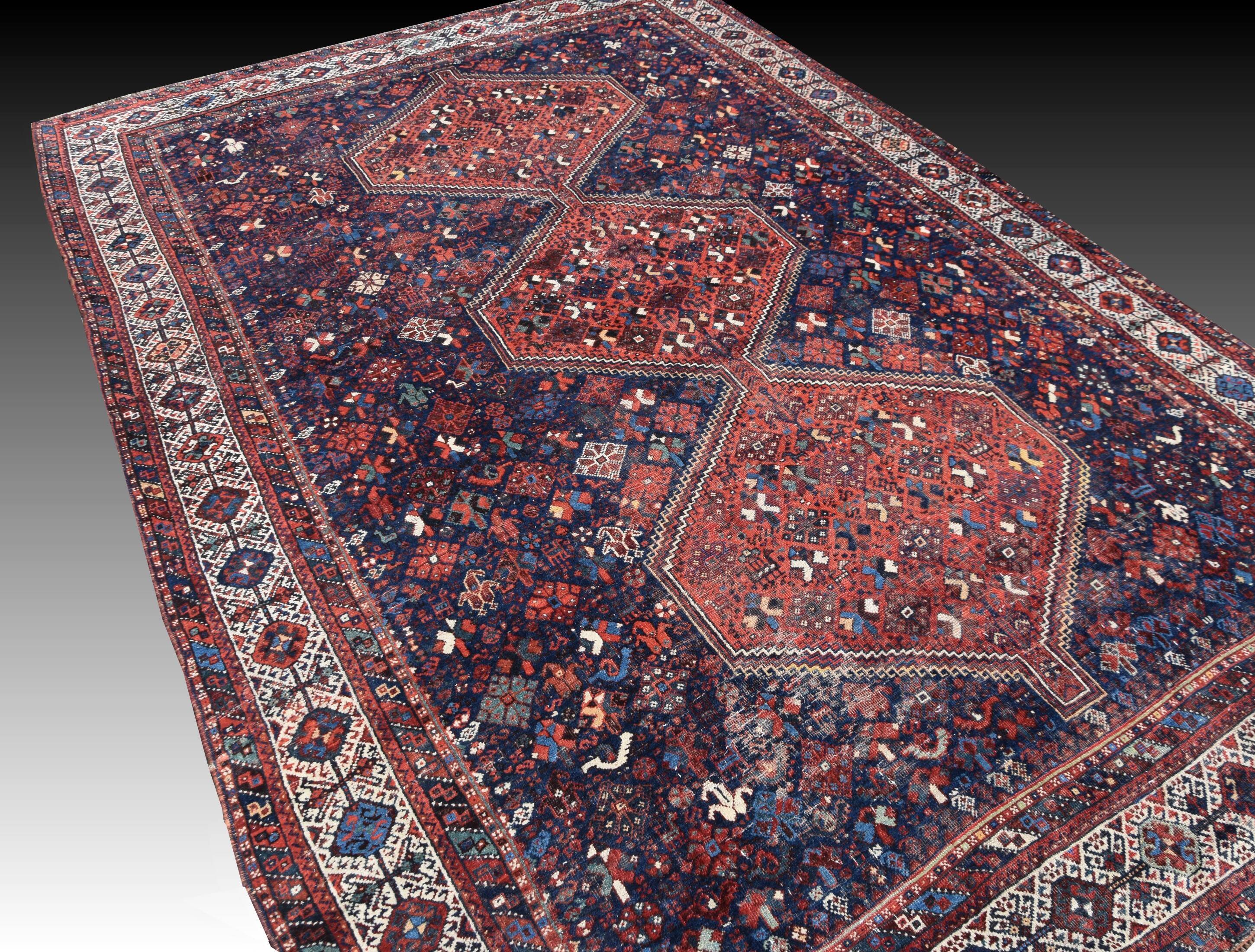 Oriental carpet Iran Shiraz, ancient Gashghaï - "Galerie Sardje"