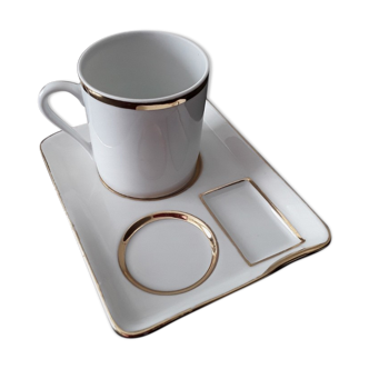 L'Egoïste set vintage tasse et plateau en porcelaine